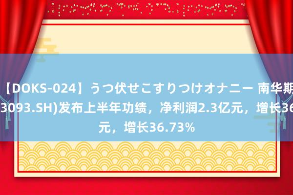 【DOKS-024】うつ伏せこすりつけオナニー 南华期货(603093.SH)发布上半年功绩，净利润2.3亿元，增长36.73%